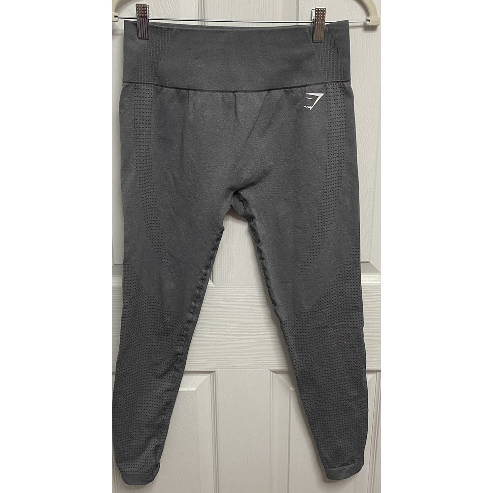 Gymshark Vital Seamless 2.0 Leggings High Waisted‎ Pull On Mesh Gray Yoga Sz. L